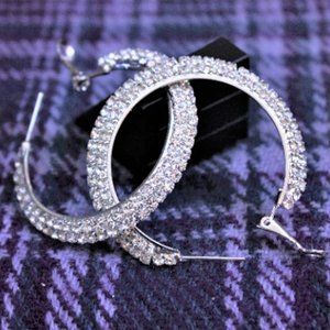 NWT Sophia Collection Rhinestone Hoop Earrings
